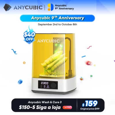 Anycúbico lavagem & cura 3 máquina de lavar de cura para impressora 3d de resina lcd sla para photon mono 2/d2 tamanho de limpeza 165*100*165mm