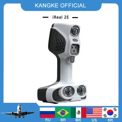 3D scanner iReal 2E grau industrial de alta precisão handheld cor textura retrato humano tridimensional reverso