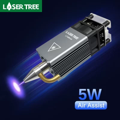 LASER TREE-Metal Nozzle Laser Head, Air Assist, Módulo de Luz Azul para Gravador a Laser CNC, Corte de Madeira, Ferramentas DIY, 450nm, 40W