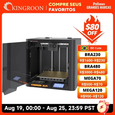 KINGROON-Extrusora de engrenagem dupla, impressora 3D FDM, KLP1, 230, 500 mm/s máximo, velocidade de impressão, CoreXY, 3,5 ", tela sensível ao toque, engrenagem dupla, 3Dprinter