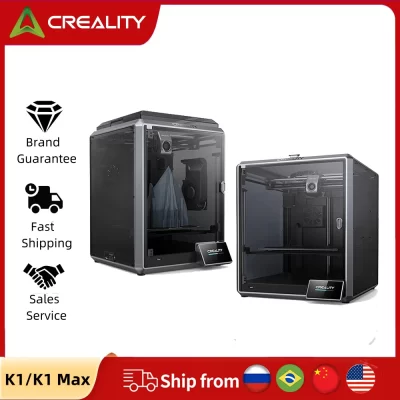 Impressora 3D CREALITY K1 Max/ K1 Speedy 600 mm/s Impressoras 3D de alta velocidade com nivelamento automático e resfriamento duplo Tamanho de impressão grande