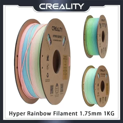 Creality Hyper PLA Filament Rainbow 1,75 mm 1KG ± 0,03 mm Precisão Filamento de alta velocidade colorido para K1C / K1 Max / Ender 3 V3 SE/KE