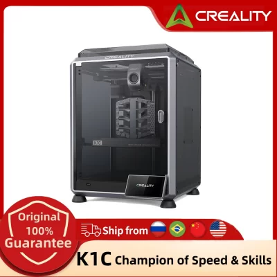 Creality-K1C Impressora 3D, 600mm, velocidade de impressão, Al Camera, Extrusora direta robusta, Tri-Metal Nozzle, 300 °C Printing Upgrade, K1