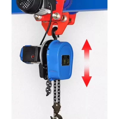 Mão elétrica push pórtico guindaste, corrente invertida, carro esportivo, I-feixe polia, carrinho