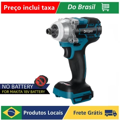 Sem escova sem fio chave de impacto elétrica 1/2 polegada chave soquete ferramentas elétricas recarregável para makita 18v bateria