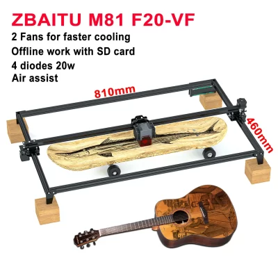 ZBAITU-Gravador a Laser, Madeira, Acrílico, Gravação em Metal, Máquina de Corte, Impressão Offline, FAC, 2 em 1, 100W, 81x46cm