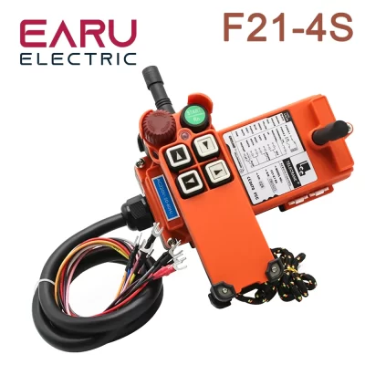 Controle remoto sem fio industrial do rádio, interruptor do guindaste, grua, 1 receptor, 1 transmissor, F21-4S, 12V, 24V, 110V, 220V, 380V