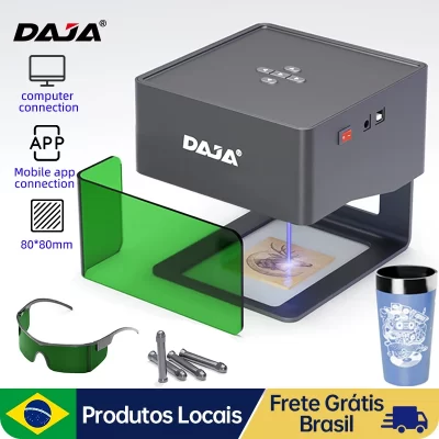 DAJA-Máquina de Gravação a Laser, Gravador a Laser, Rápido Mini Logotipo, Mark Impressora, Cortador, Carpintaria, Madeira, Plástico, DIY, DJ6, 3000mw