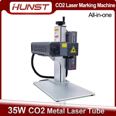 Máquina de marcação a laser CO2 HUNST, Tubo a laser de metal, adequado para couro, placa de madeira, gravura plástica, CRD CR30C, 35W, CRD CR30C, 35W