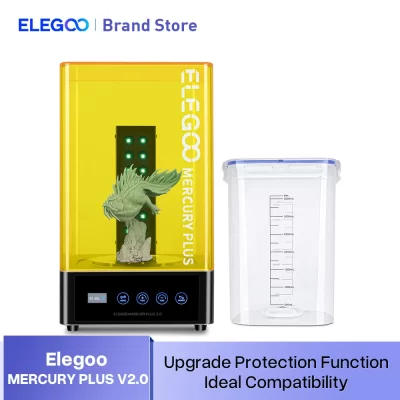 ELEGOO-Máquina de lavagem e cura para impressoras 3D, compatível com a maioria dos modelos, MERCURY PLUS, V2.0, 2 em 1