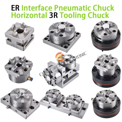 Precisão CNC Carving Chuck, Interface EROWA 3R para fixação de faísca EDM, Chuck pneumático quadrado com haste de conexão, 80mm