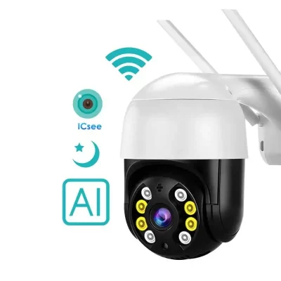 Proteção de Segurança Doméstica Sem Fio, Câmera Inteligente CCTV IP, WiFi PTZ, Zoom Digital 5x, Detecção Humana AI, ONVIF, 4K, 8MP, iCsee