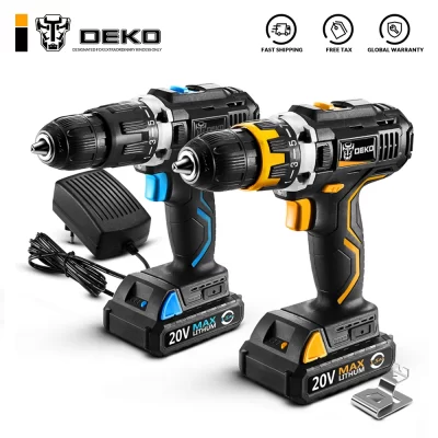 Deko-mini chave de fenda elétrica gcd20du3, bateria de lítio, led, sem fio, chave de fenda