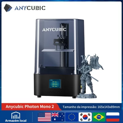 ANYCUBIC-Impressora 3D de Alta Velocidade, Photon Mono 2, 4K Plus, 6,6 ", SLA, LCD, Resina, UV, Tamanho de Impressão