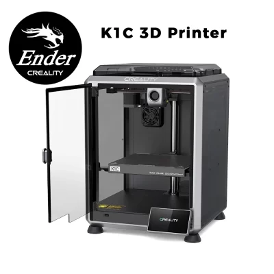 Creality-K1C Impressora 3D com câmera AI, nivelamento automático mãos-livres, kit de extrusora clog-free, impressora 3D FDM, velocidade máxima de impressão 600 mms