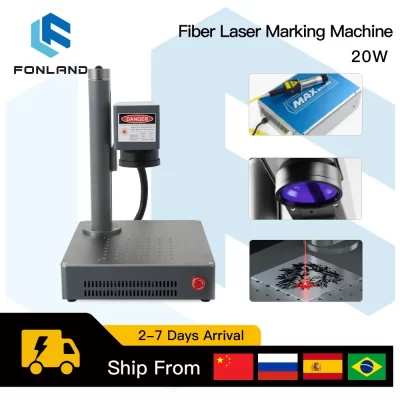 Fonland 20w gravador máquina a laser de fibra para cnc diy rápido mini logotipo marca impressora trabalhando com jóias plástico metal cerâmica