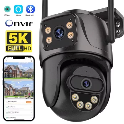 5k 10mp ptz wifi câmera lente dupla tela dupla câmera ip ao ar livre 8mp hd rastreamento automático proteção de segurança cctv vigilância icsee