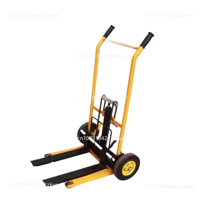 Empilhadeira manual portátil de carga, Empilhador de manuseio, Elevador doméstico leve e pequeno, Carrinho de tigre plano dobrável, 200kg