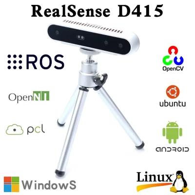 Intel-Intel®RealSense-RealSense™Profundidade RGBD Camera Sensor, Scanner 3D, Módulo Sensorial, AI Robot Vision Development, Reconhecimento de Movimento Humano, D415