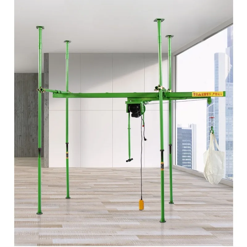 Anel duplo interno com 4 colunas, guindaste deslizante direto, talha pequena, decoração de casa, alimentação - Image 4