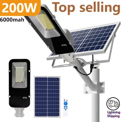 Iluminação Pública Solar ao Ar Livre, Impermeável, Automático, Amanhecer, Garagem, Jardim, Potente, 200W, 6000mAh