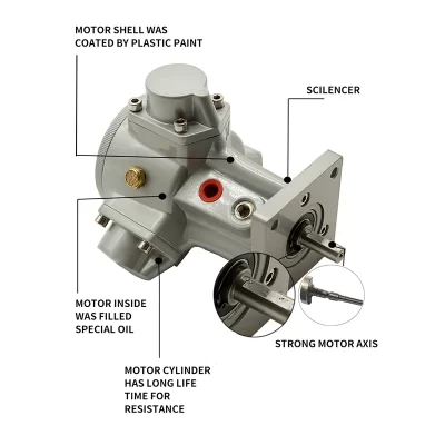 Agitador Motor de ar com flange, máquina misturadora, cabeça shaker, ferramentas de ar, venda quente, 1/4HP, 1/3HP