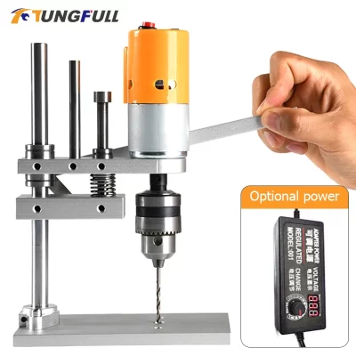 Portátil Mini Electric Bench Drill, Desktop Bench Drill, Velocidade variável, Máquina de perfuração, B12 Drill Chuck, Perfuração de madeira, PCB Drilling