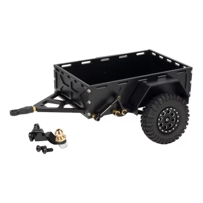 Hotteam-reboque do metal do carro do RC com montagem do engate, alumínio do CNC, 1/18, 1/24, TRX4M, 1/24, SCX24, FCX24, AX24