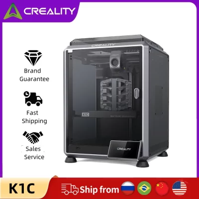 Creality-K1C Impressora 3D, 600mm, velocidade de impressão, Al Camera, Extrusora direta robusta, Tri-Metal Nozzle, 300 °C Printing Upgrade, K1