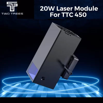 Duas árvores-módulo laser para roteador ttc450, potência 20w, 450nm, comprimento de onda, 40mm, comprimento focal, máquina de gravação a laser