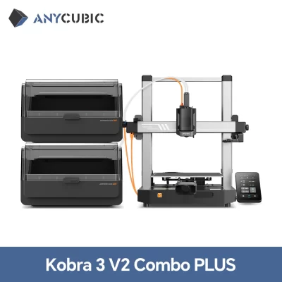 ANYCUBIC-FDM Impressora 3D Multi-Color, Kobra 3 Combo, 4 a 8 Cores, Velocidade de Impressão Tamanho de Construção 250mm x 250mm x 260mm, Max 600 m/s