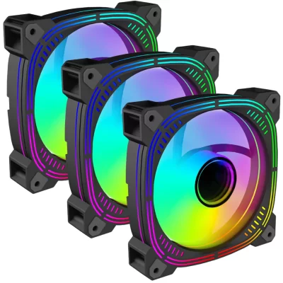 Kit 3 Fans Cooler Pc Gamer Rgb Ventoinha Gabinete Computador