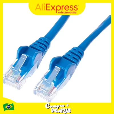 Cabo De Rede Blindado 5M Ethernet Rj45 Cat5e Azul PC Computador Notebook para escritório - Entrega Rápida para todo o Brasil