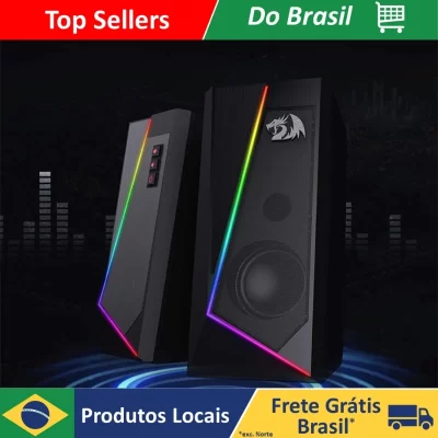 Alto-Falantes RGB De Mesa PC Computador Estéreo Falante Com 6 Modos Coloridos LED