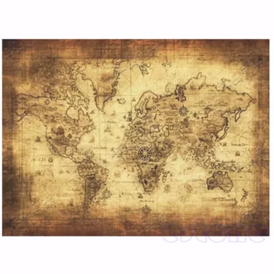 71x51cm grande estilo vintage retro papel poster globo velho mundo, mapa, presentes mar29