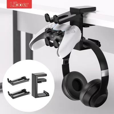 3-em-1 pc gaming headset & controlador titular braçadeira ajustável cabide de fone de ouvido acessório de jogos controlador suporte de fone de ouvido