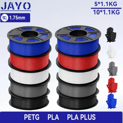 Jayo 3d petg/pla/pla plus filamento de impressora 1.75mm 5.5kg 100% sem bolha materiais de impressão 3d não tóxicos para impressora 3d e caneta 3d