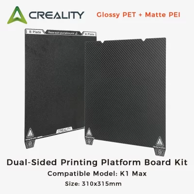 Creality-Kit Placa de Plataforma de Impressão Dupla Face, PET Brilhante e PEI Fosco, 310x315mm, K1 Max