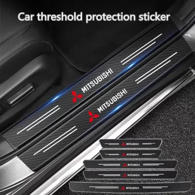 Carbon Fiber Car Door Sticker, decalque de proteção para Mitsubishi, Asx, Lancer, Pajero, Outlander, L200, Delica, Eclipse