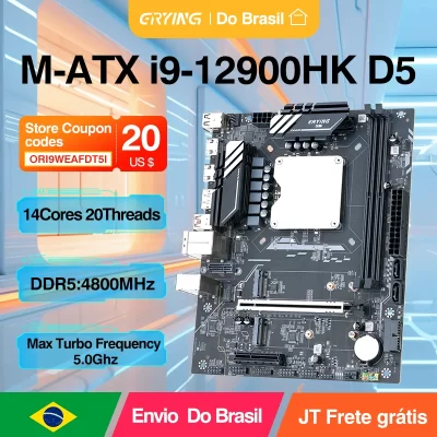 Erying diy placa-mãe para jogos com cpu integrada combo núcleo interpose kit i9 12900hk 14c20t ddr5 ram i9 kit de computador desktop