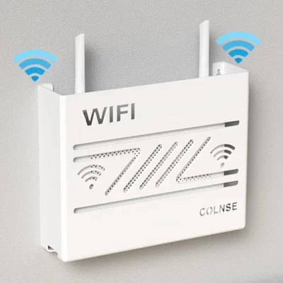 Wall-montado WiFi Router Box, oco moderno, dissipação de calor, multi-funcional TV Set-Top Box, suporte de armazenamento, organizador Rack