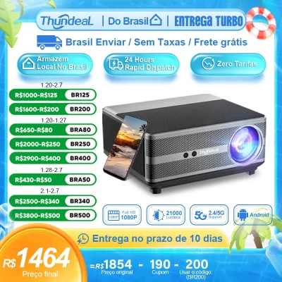 ThundeaL Projetor Android TD98 WiFi LED Vídeo Feixe de Filme TD98W Home Theater projetor 4k portátil official-website caixa de som bluetooth smart tv home-appliance projetor 1080P nativo projetores no brasil