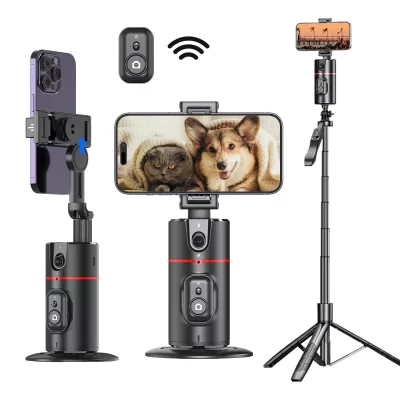 Selfieshow p02 gimbal rotação 360 controle remoto do tripé ai rastreamento automático tiro estabilizador de mesa portátil para tiktok