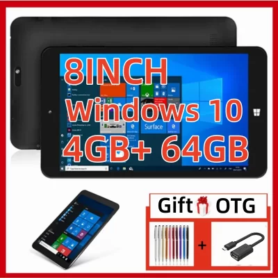 Tablet PC com câmeras duplas para trabalho de escritório, 8 em, 4GDDR RAM 64GROM 64Bits, Windows 10, WiFi, Quad Core X5-Z8350, 1,44 GHz, 1920x1200 Pixel