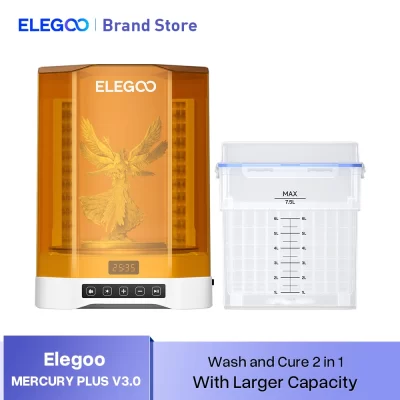ELEGOO MERCURY PLUS V3.0 Máquina de lavar e cura 2 em 1 com maior capacidade compatível com a maioria das impressoras 3D LCD/DLP/SLA