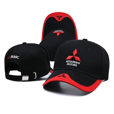 Bordado algodão boné de beisebol, chapéu ao ar livre para Mitsubishi, Outlander L200, ASX, Lancer 9, 10, Mirage, Ralliart, Pajero, Tritão, Eclipse