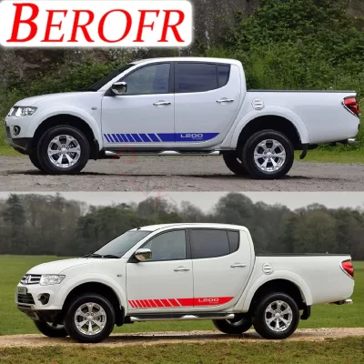 Pickup Trunk Sticker For Mitsubishi L200 Triton Sport Stripes Car Door Side Skirt Decor Vinyl Decal OFF ROAD Auto Body Film