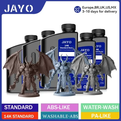Jayo resina 3d 5kg tipo abs/lavável com água/padrão 14k para resina de cura líquida uv de 395-405nm para material de impressora 3d lcd/dlp