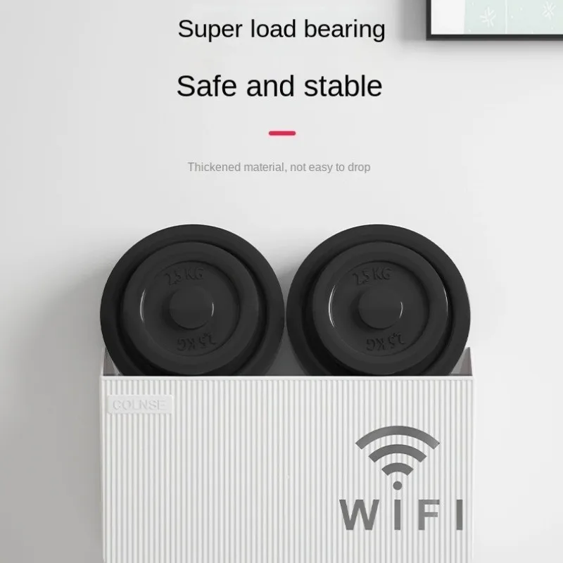Montado na parede sem fio wifi roteador prateleira abs caixa de armazenamento plástico roteador rack cabo suporte alimentação organizador caixa para sala estar - Image 3