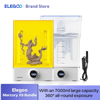 Máquina de lavar e cura de pacote ELEGOO Mercury XS com separado para impressora 3D de resina grande, compatível com SATURN 3 ULTRA